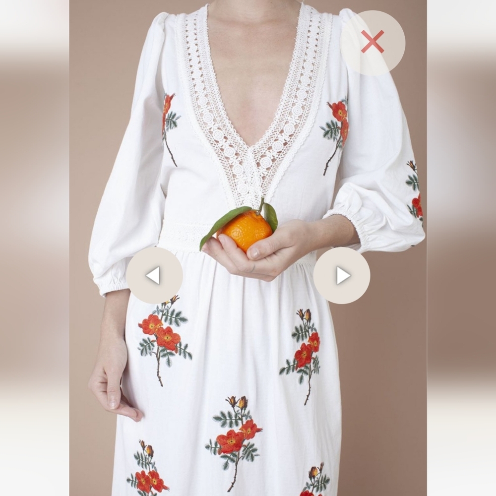 Meadows Iris Floral Embroidered White Dress - Picture 7 of 10
